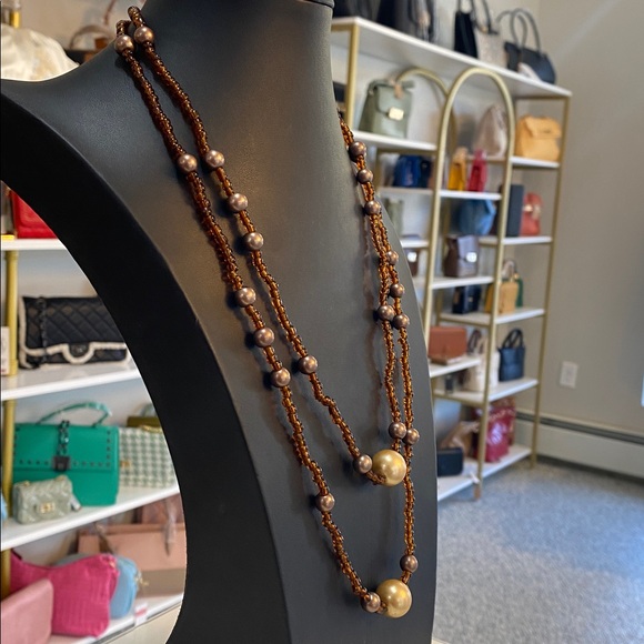 Beaded two layered necklace - Picture 2 of 5